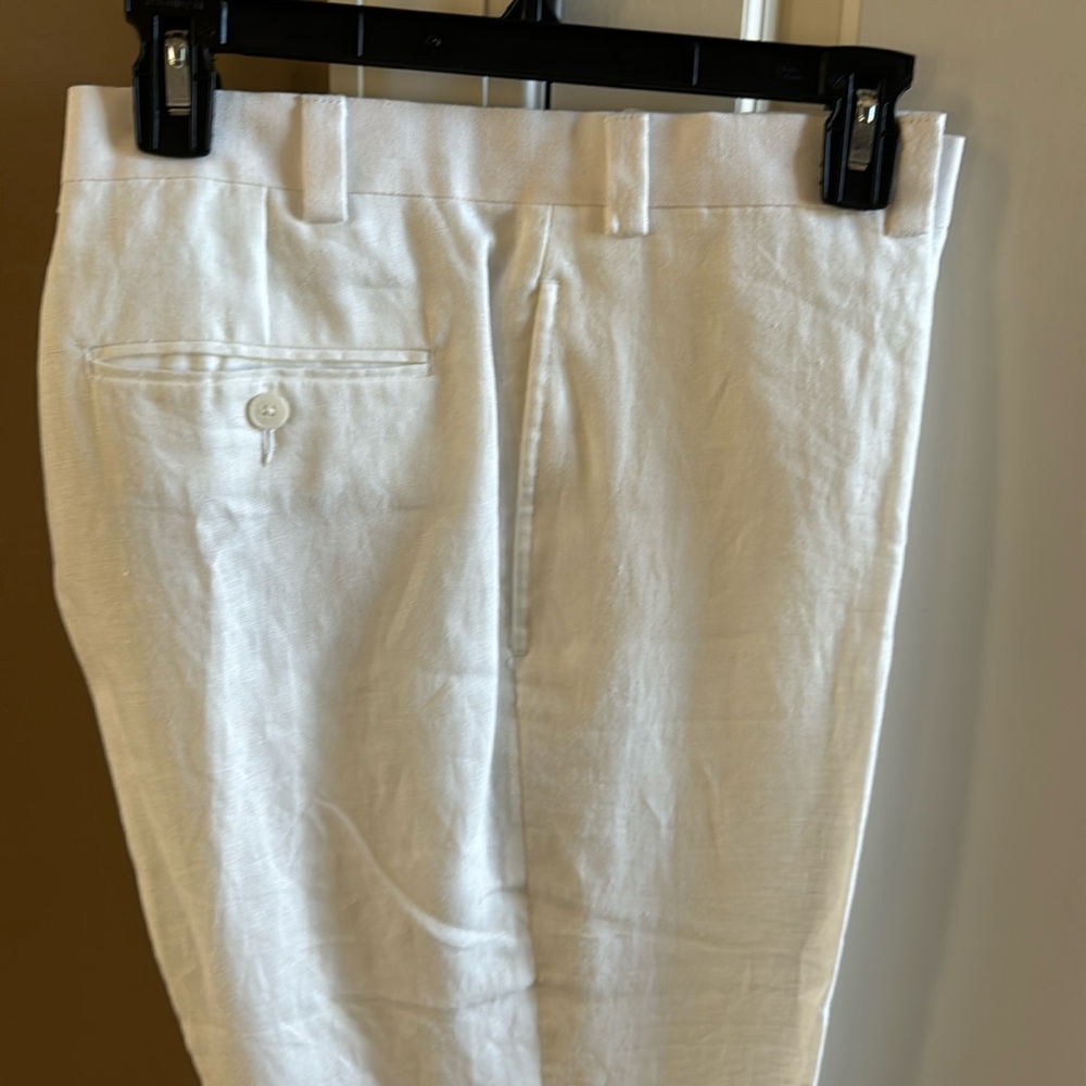 White linen dress slacks 36W-34L. Never worn. Calvin Klein